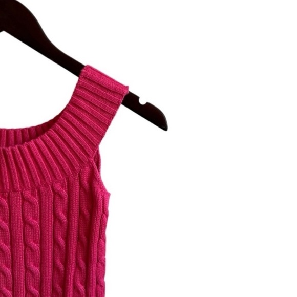 Ralph Lauren Blue Label Coral Pink Off Shoulder Cable Knit Sweater Size Small - Picture 3 of 6